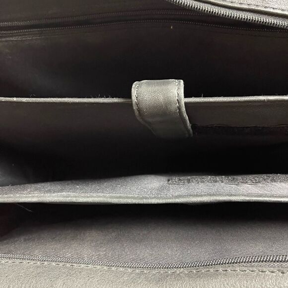 Bellino Black Soft Leather Business office Bag Adjustable Strap - Picture 10 of 13